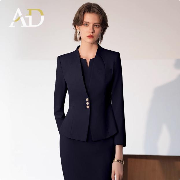 Red Angora Sleeveless Dress Suit: Slimming Professional Ladies Workwear for Spring & Autumn