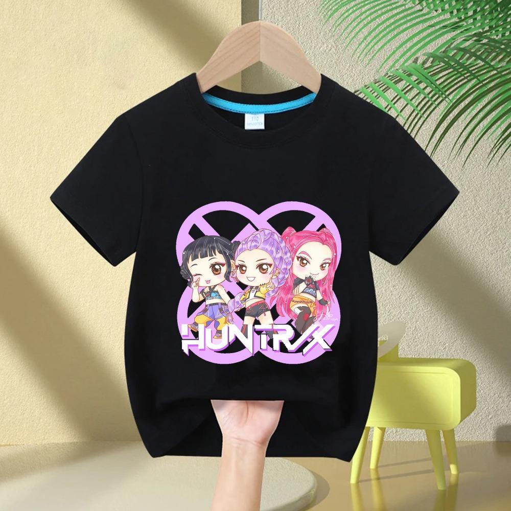 Children's Clothing KPop Devil Hunter Print Children's T-shirt Fashion Casual Top Movie Round Neck Cartoon Girl Boy T-shirt Casual