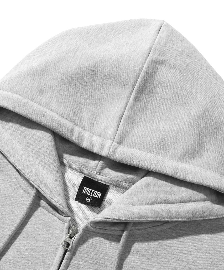Trillion Essentials 2-Way Sweat Hoodie Zip-Up (Melange Gray)