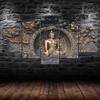 Buddha Statue Sculpture 5 Piece Five Panel Wall Canvas Print Modern Art Poster Picture Home Decor Gift For Him For Her