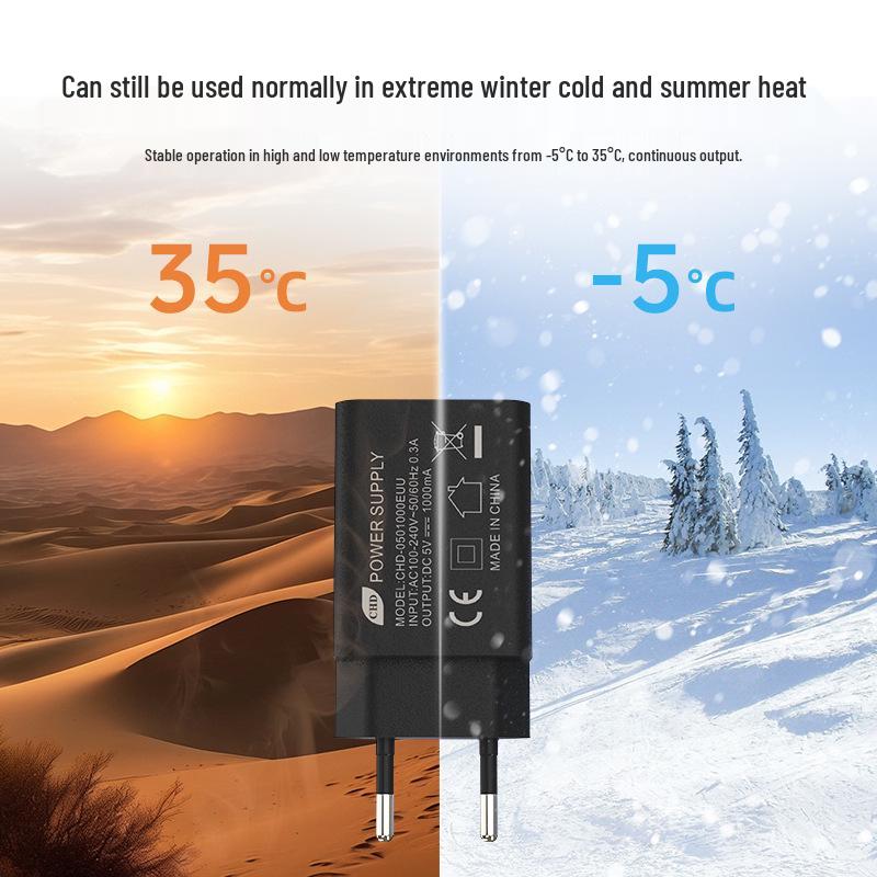 EU Standard CE, ROHS Certified 5V1A Charger for Small Fan, Bluetooth Speaker, Instrument