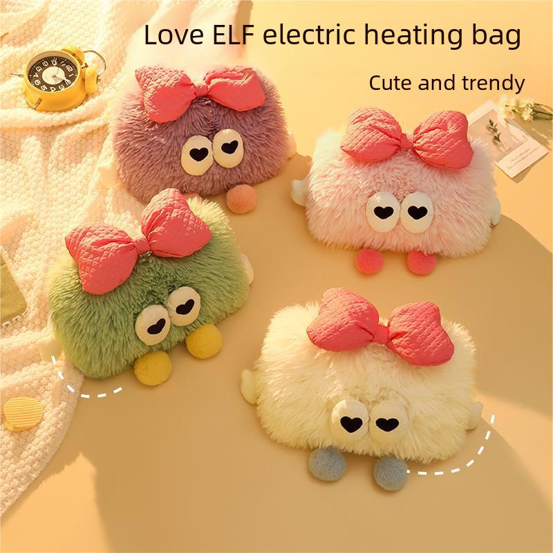 Rechargeable Electric Heating Hot Water Bag - Plush Hand Warmer for Belly Warmth