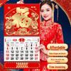 2026 Chinese Style Fu Character Wall Calendar with Tassels for Living Room