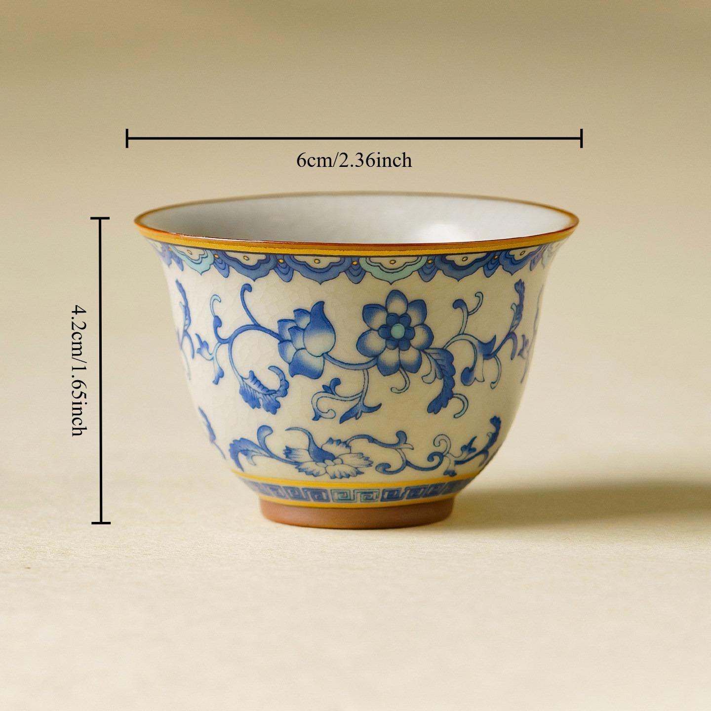 

Ru Kiln Lotus Scroll Pattern Small Tea Cup Ceramic Master s Cup Premium Personalised Tea Cup 35ml