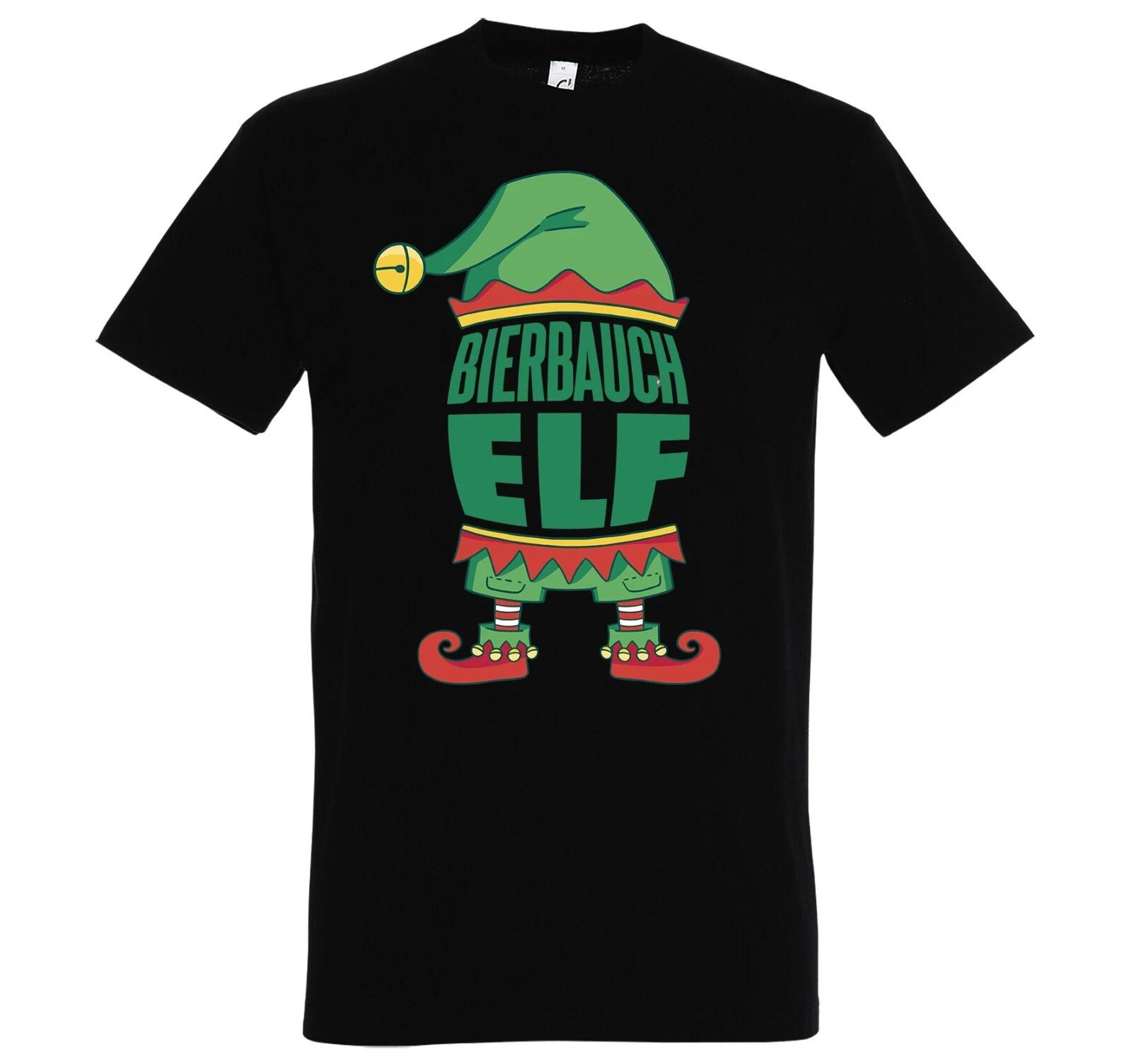 Youth Designz Mens T-Shirt Logo Print Funny Beer Belly Elf Christmas Santa 2XL