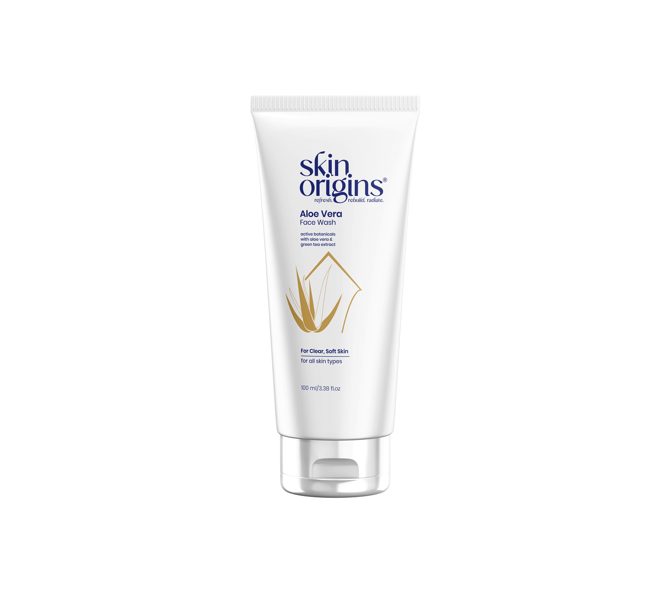 Skin Origins | Гель для умывания лица с алоэ вера | С экстрактом зеленого чая | Уменьшает акне | Чистая, мягкая кожа | Для всех типов кожи | Средство для умывания лица | 100 мл | Очища