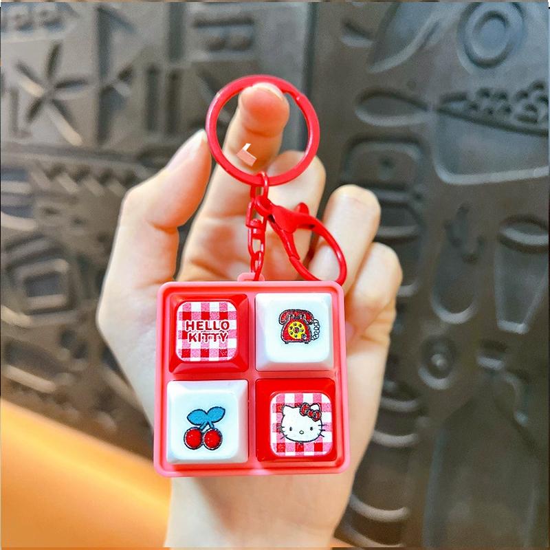 *Sanrio Hello Kitty Κουμπί Φωνής Μπρελόκ Γάτα Kt Πλήκτρο Πληκτρολογίου Παιχνίδι Ανακούφισης Στρες Χαριτωμένο Κουμπί Πληκτρολογίου Squishy Διακόσμηση Γραφείου Δώρα Γενεθλίων