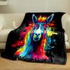Colorful Llama with Sunglasses Print Blanket Soft and Cozy Perfect for the Living Room Bed Sofa or a Nap,gift