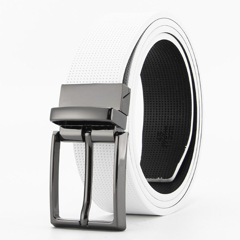 Pin Buckle Belt for Men  Double Sided Genuine Leather Casual and Fashionable Belt Rotating Buckle