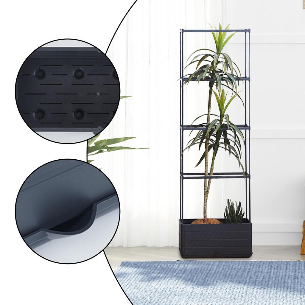 Jardinieră cu spalier, ghiveci de plante dreptunghiular cu auto-udare, pentru roșii, grădină înălțată