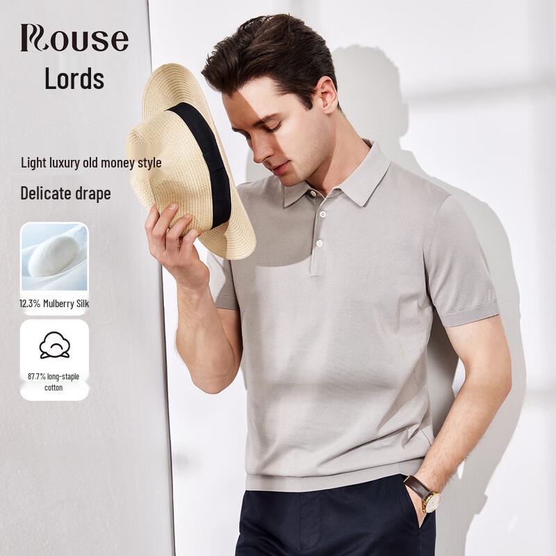 

Lozo Men s Silk Blend Knitted Polo Shirt 50 (175/92A)