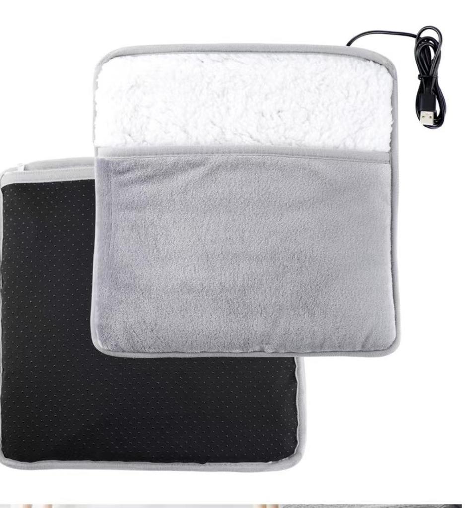 USB Heated Foot Warmer Mat - Thick Winter Heating Pad for Home, Office, or Bed Use