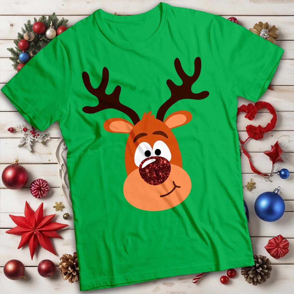 Funny Ugly Mens and Womens Reindeer Christmas T-Shirt Tee #MC XL