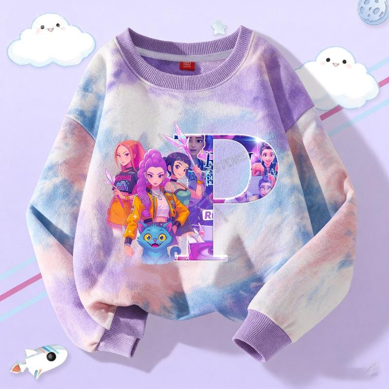 Spring And Autumn KPop Demon Hunters 3D Print T Shirt Kids Girl Streetwear Women's Outdoor Pullover Long Sleeve Top Clothes