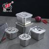 Stainless Steel Seasoning Jar with Lid - Square Kitchen Storage for Spice, Jam, Oil, or Fruit Pulp.