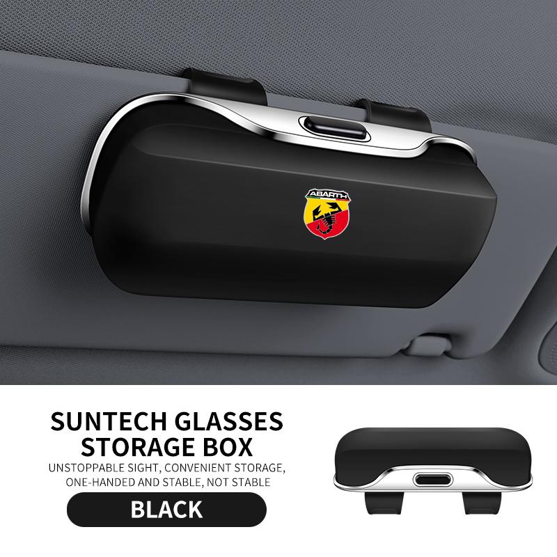 Auto Brillenetui Box Sonnenbrillenhalter Sonnenblenden-Aufbewahrung Schutzrahmenbox Brillenclip Für Fiat Abarth 695 595 124 Spider