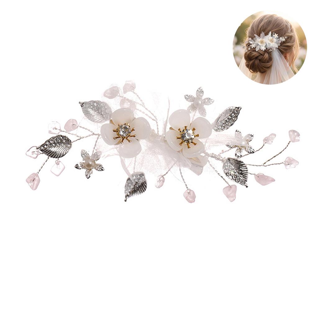 Silk Flower Hair Comb for Elegant Updos and Half-Up Styles Durable Hand-made Design for Weddings Parties Daily Use
