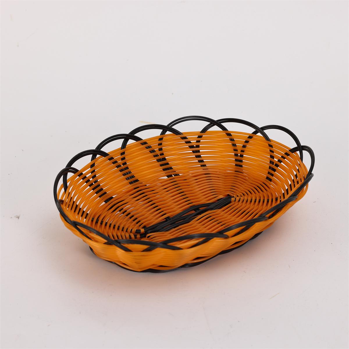 

Плетеная корзина для фруктов из имитации ротанга, индийская летающая корзина для закусок, фруктовая тарелка, корзина для хранения продуктов, круглая плетеная корзина для хлеба для дома и кухни 18x6cm