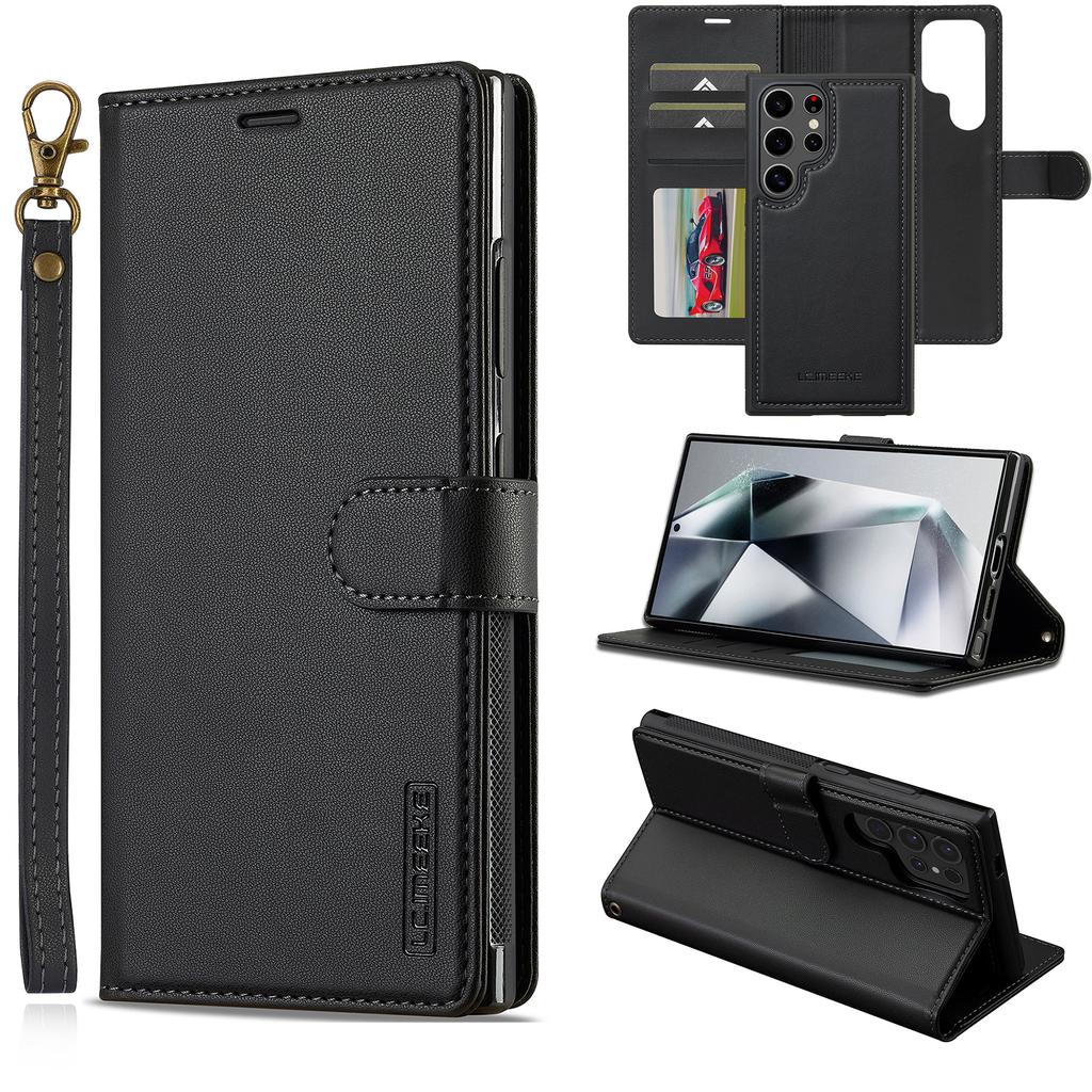 LC.IMEEKE L2 Series for Samsung Galaxy S24 Ultra Case PU Leather Wallet Detachable Magnetic Phone Cover