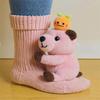 3D Knits Animal Socks,Plush Animals Hug Socks,Funny Novelties Winter Warm Hand Crocheted Socks Christmas Gifts Women