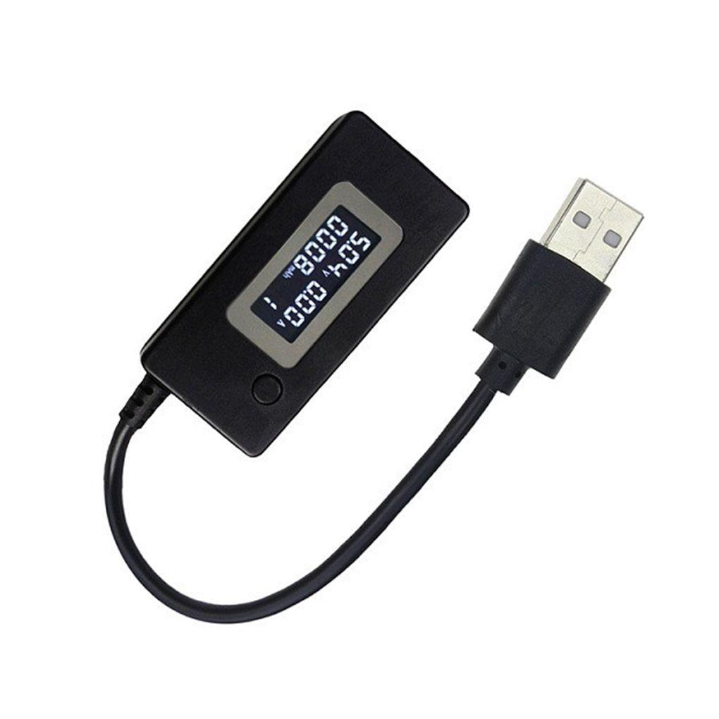 

РК-цифровий USB-тестер, портативний детектор батареї, вимірювач напруги, струму, мобільний зарядний пристрій чорний
