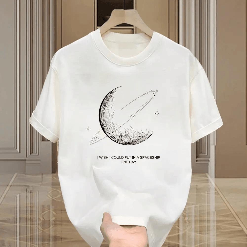 American Trendy Brand Pure Cotton Men'S Printed Short-Sleeved T-Shirt Trendy Men'S And Women'S Casual Round Neck T-Shirt Men'S