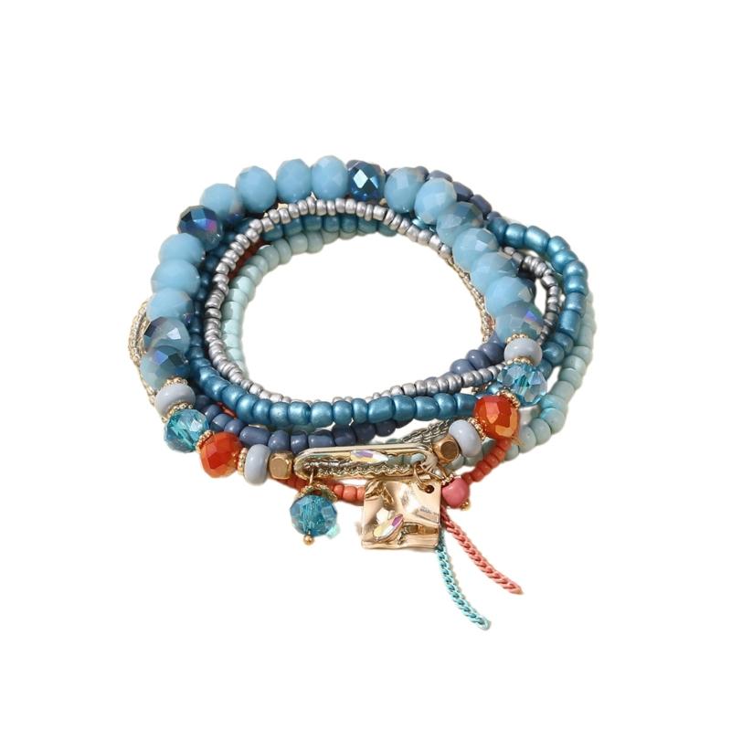 Stylish Glass Multi-Layer Bracelet Stacking Statement Bracelets Fashionable and Comfortable Jewelry for Women and Girls