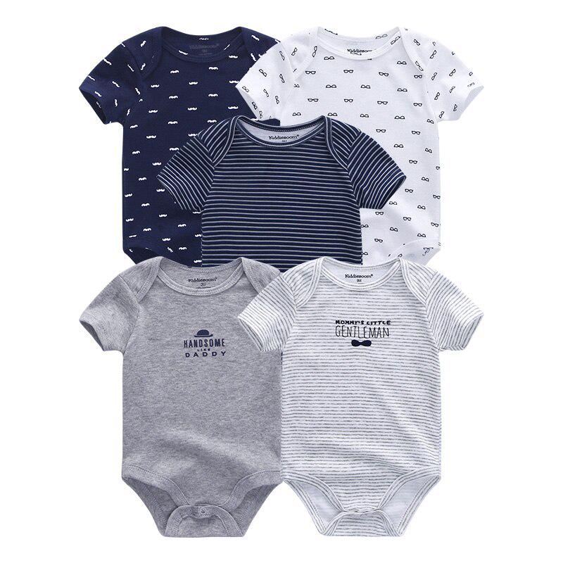 

5 шт./лот, боди для новорожденных, детская одежда с короткими рукавами, детские комбинезоны с круглым вырезом 6M