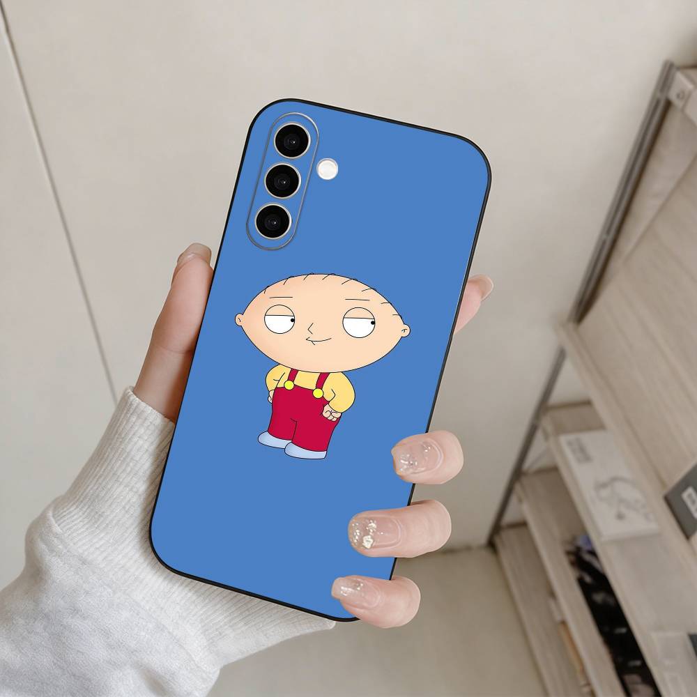 F-Family Funny Guy Phone Case For Samsung Galaxy A73,A72,A71,A70,A53,A52,A51,Others Soft Black Cover