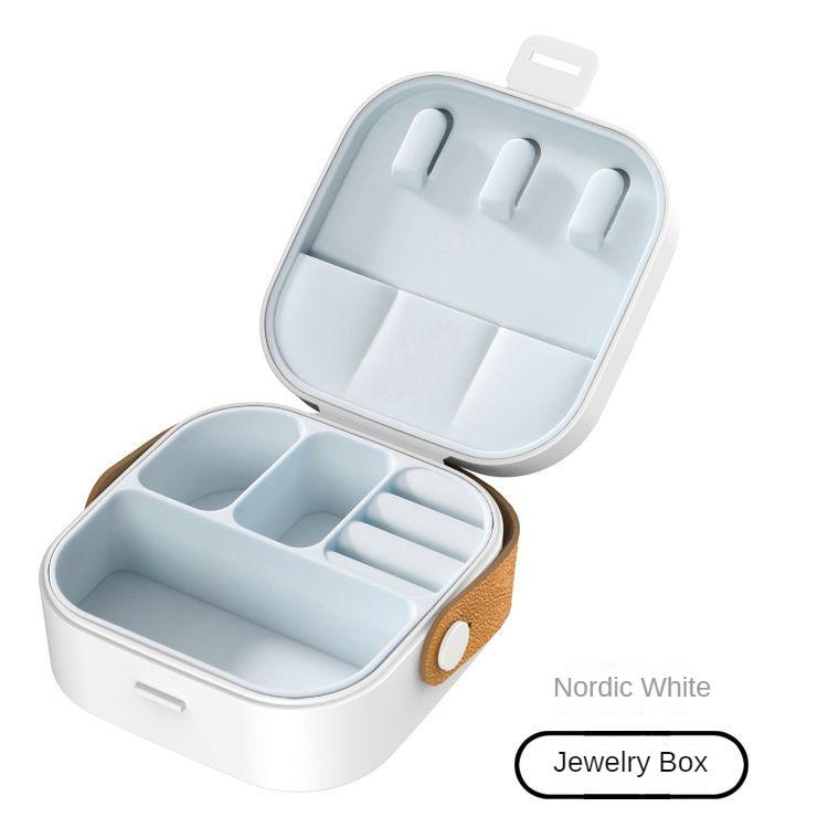 

Портативная шкатулка для украшений, кольцо, украшение, ожерелье, отделение для помады, многофункциональная коробка для хранения, симпатичная, портативная