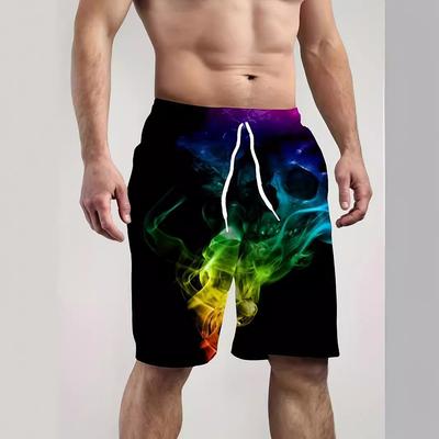 Summer 3D Skull Pattern Print Shorts Fashionable Casual Beach Men's Shorts
