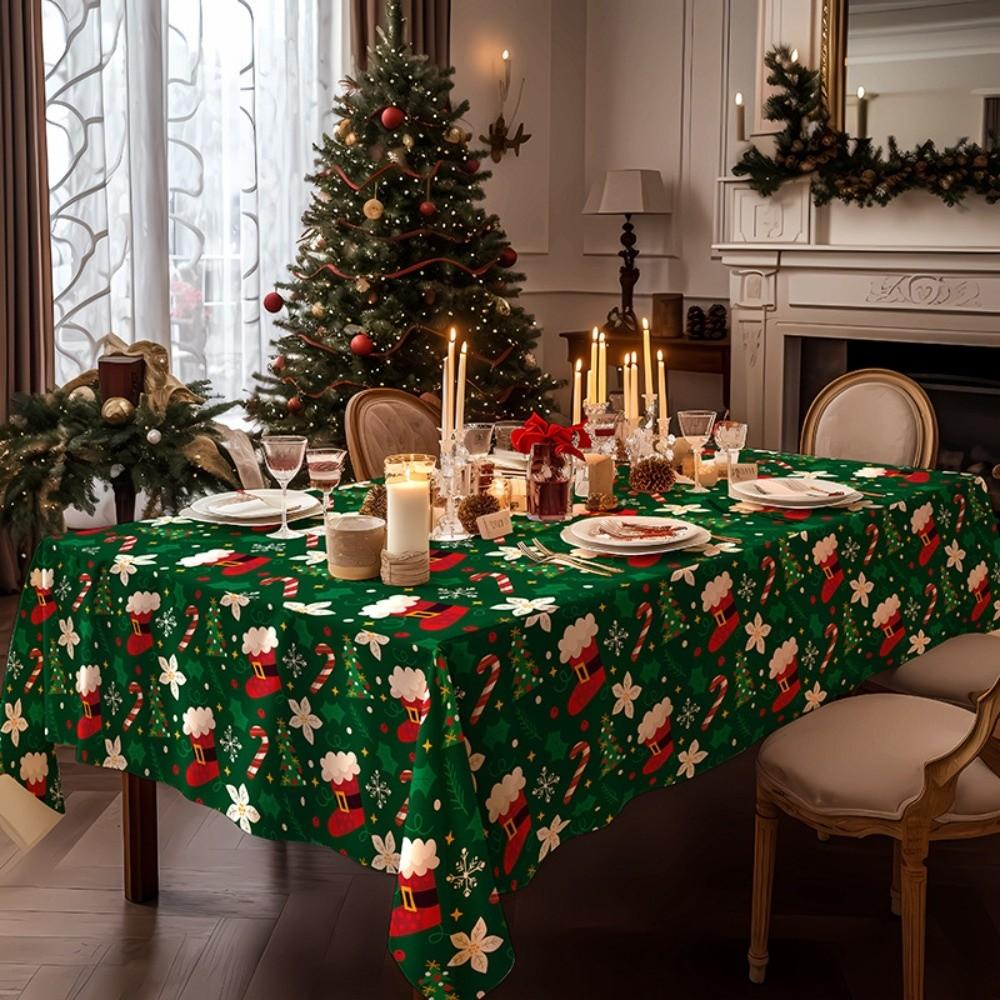 

100*140cm Christmas Decorative Table Cover Thickened Tablecloth New Year Party Supplies F