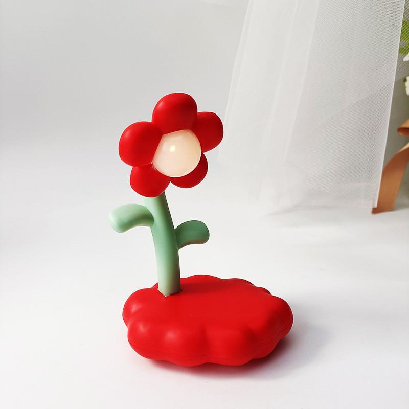 

And Sweet Cute Cloud Base Sunflower Lamp Handmade Diy Button Cell Supply Power красный