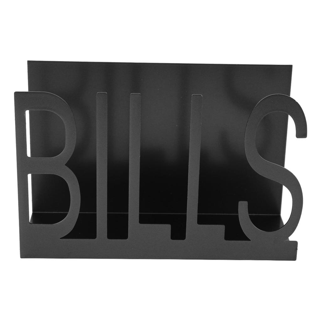 Desktop Metal Mail Holder Cutout Design Desk Letter Envelope Document Organizer with Anti Slip
