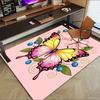 Butterfly Flowers Pattern Area Rug, Office Carpet Indoor Outdoor Entrance Doormat, Non-Slip Soft And Comfortable, Living Room, C122057