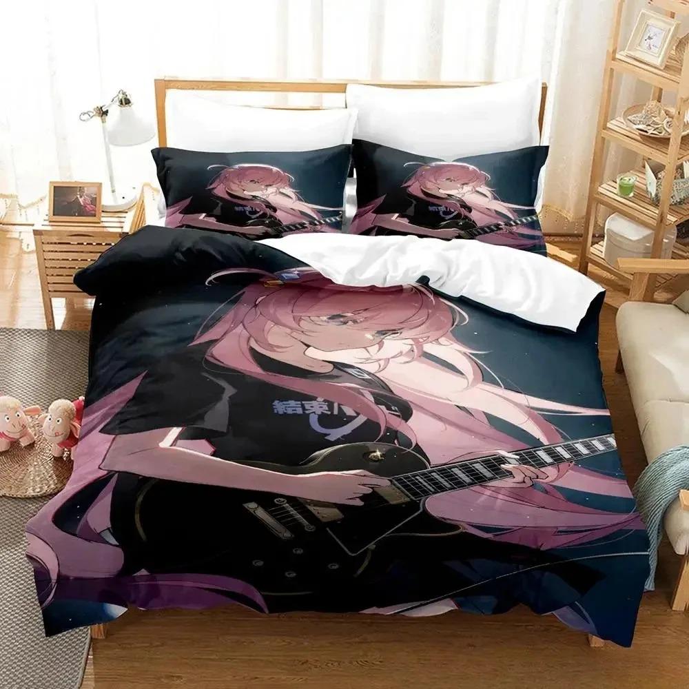 Kawaii Anime BOCCHI THE ROCK Gotou Hitori Bedding Set Single Twin Full Queen King Size Bed Set Adult Kid Bedroom Duvet Cover Set