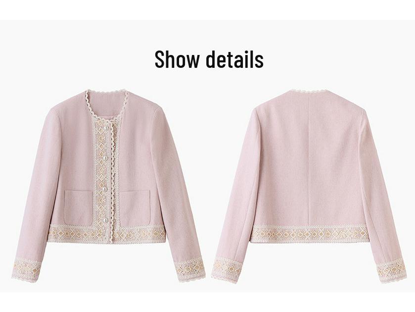 2025 Spring Women's Chinese Style Embroidered Beaded Jacket - Small, Loose, Slimming Fit