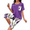New Floral Pocket Short-sleeved Pajama Set, Breathable and Loose Women's Home Wear Two-piece Set