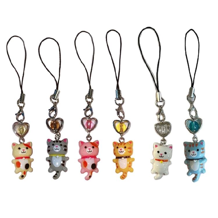 Handykette Herz Katze Schlüsselanhänger Handy Lanyard Acryl Schlüsselanhänger Tasche Ornament Geschenk