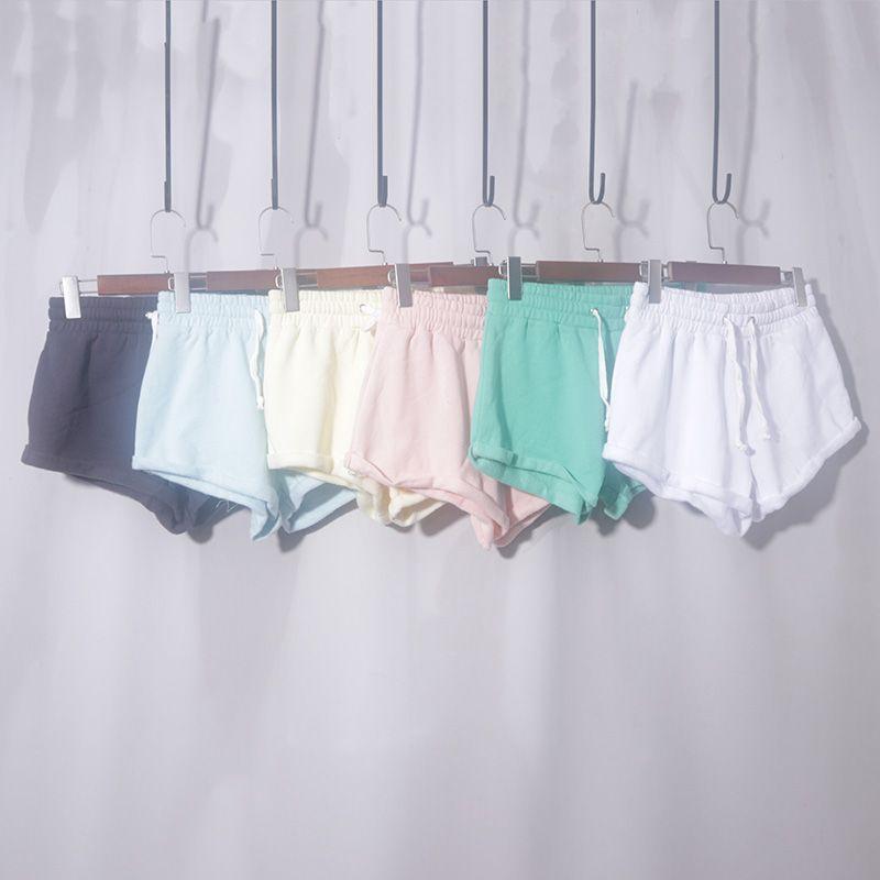 

Multi-Color Elastic Waist Waist Drawstring Shorts Drawstring Elastic Waist Loose Slimming Versatile Wide Leg Knitted Casual Shorts Women Green S
