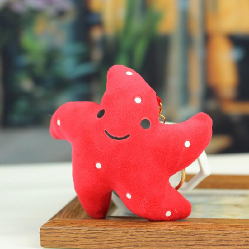 Cute Cartoon Ocean Plush Pendant Keychain Stuffed Backpack Keychain Decorative Pendant