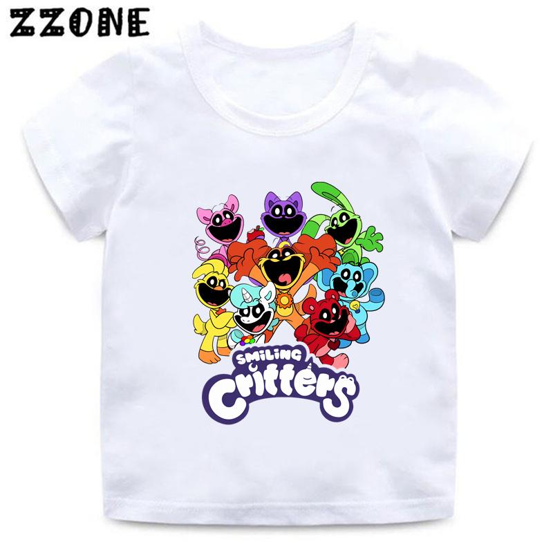 Summer Tops Hot Sale Smiling Animal Print Cartoon Children's T-Shirt Girls' Clothing