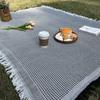 Comfortable Waffle Weave Tablecloth With Tassel Knitting Camping Tablecloth  Spring Tour