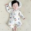Summer Bamboo Fiber Baby Romper: Long-Sleeved, No-Bone, Airy A-Class for Air-Conditioned Comfort