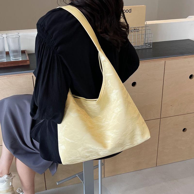 Simple Underarm Commuter Handbag Female Summer Fashion Student Class Tote Bag Textured Shoulder Bag