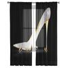 High Heels Diamond Shiny Tulle Curtains For Living Room Bedroom Voile Curtain Home Decoration Sheer Balcony Door Curtain