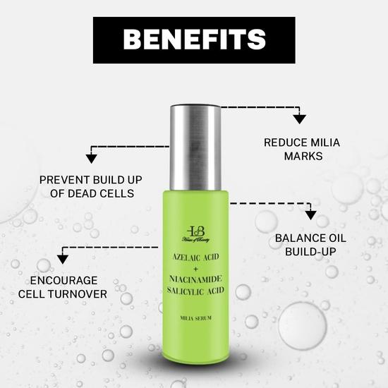 HOUSE OF BEAUTY Serum na prosaki z kwasem azelainowym, niacynamidem, kwasem salicylowym na zaskórniki zamknięte, grudki i prosaki, twarz, zdrowa skóra (15ml, Opakowanie 1 szt.)