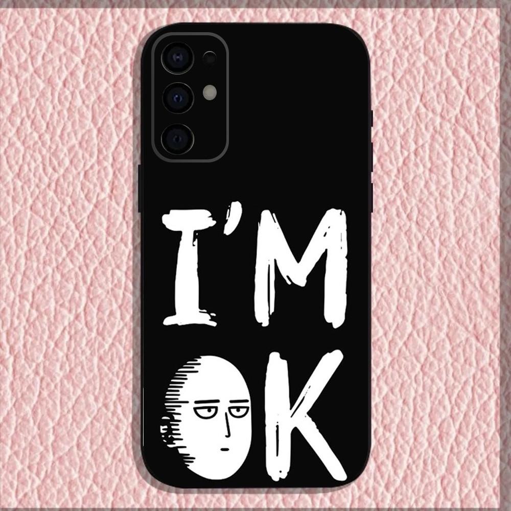 One P-Punch Man Saitama Phone Case For Samsung S25,S24,S21,S22,S23,S30,Ultra,S20,Plus,Fe,Lite,Note,10,9,5G Black Cover