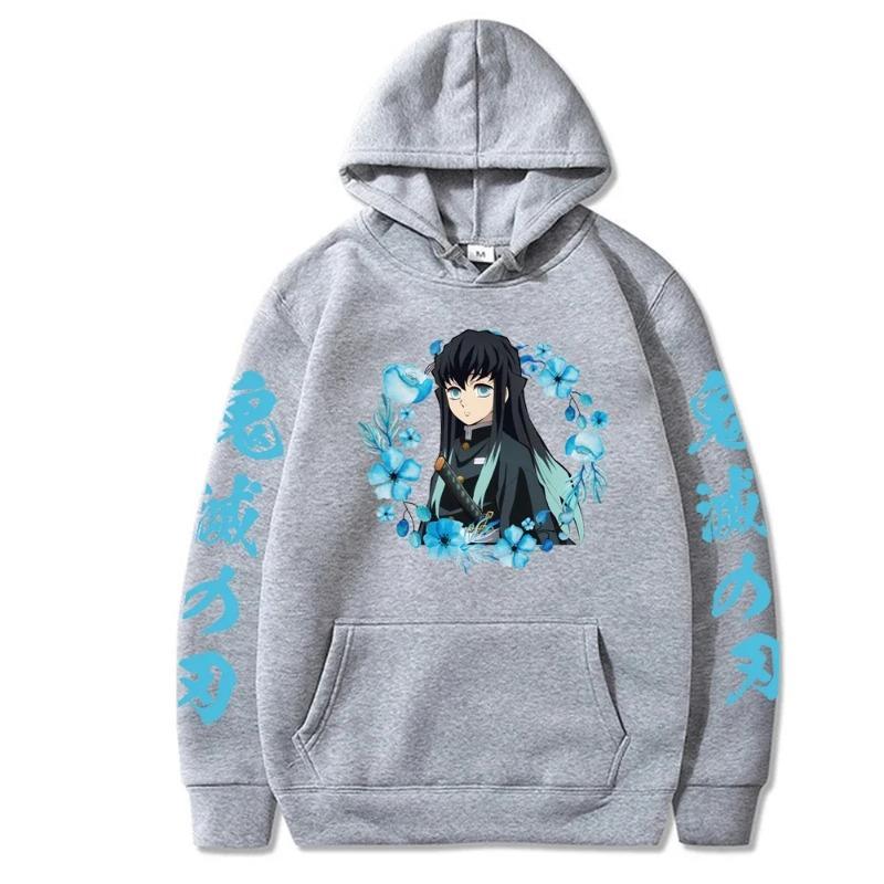 

Осень Зима Мужская Толстовка Аниме Муичиро Токито Толстовка Унисекс Крутые Повседневные Толстовки Топы Оверсайз Повседневная Модная Одежда 3XL