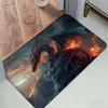 Fierce Red Dragon Floor Mat Cozy Flannel Soft Thick Non-Slip Mat For Living Room Bedroom Kitchen Decor Rugs